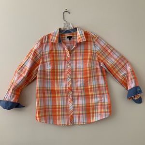 Talbots Multicolor Plaid Button Down Shirt